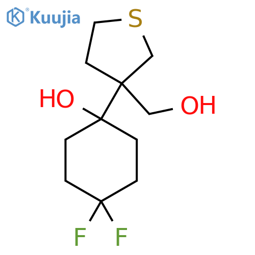4,4-difluoro-1-3-(hydroxymethyl)thiolan-3-ylcyclohexan-1-ol structure