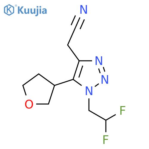 2-1-(2,2-difluoroethyl)-5-(oxolan-3-yl)-1H-1,2,3-triazol-4-ylacetonitrile structure