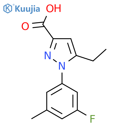 5-ethyl-1-(3-fluoro-5-methylphenyl)-1H-pyrazole-3-carboxylic acid structure