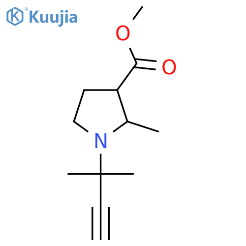 methyl 2-methyl-1-(2-methylbut-3-yn-2-yl)pyrrolidine-3-carboxylate structure