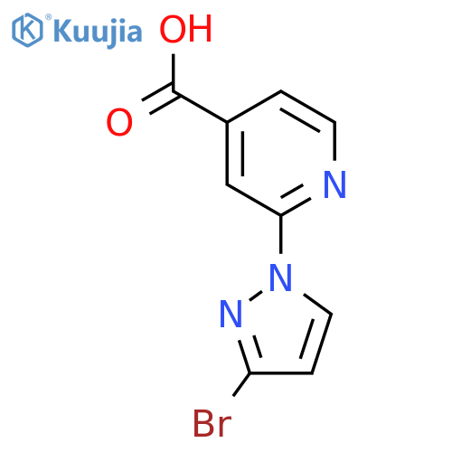 2-(3-bromo-1H-pyrazol-1-yl)pyridine-4-carboxylic acid structure