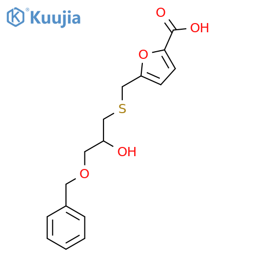 5-({3-(benzyloxy)-2-hydroxypropylsulfanyl}methyl)furan-2-carboxylic acid structure