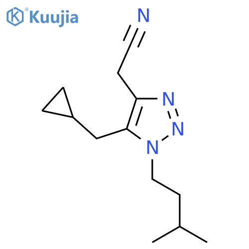 2-5-(cyclopropylmethyl)-1-(3-methylbutyl)-1H-1,2,3-triazol-4-ylacetonitrile structure