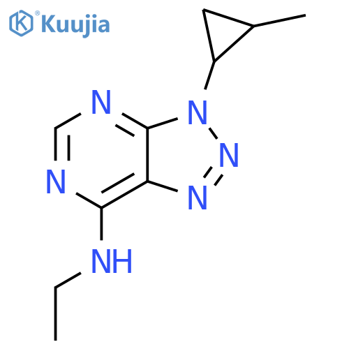 N-ethyl-3-(2-methylcyclopropyl)-3H-1,2,3triazolo4,5-dpyrimidin-7-amine structure