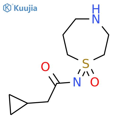 2-cyclopropyl-N-(1-oxo-1,4-thiazepan-1-ylidene)acetamide structure