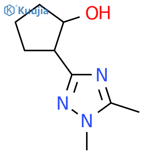 2-(dimethyl-1H-1,2,4-triazol-3-yl)cyclopentan-1-ol structure