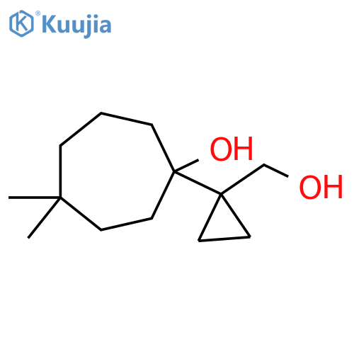 1-1-(hydroxymethyl)cyclopropyl-4,4-dimethylcycloheptan-1-ol structure