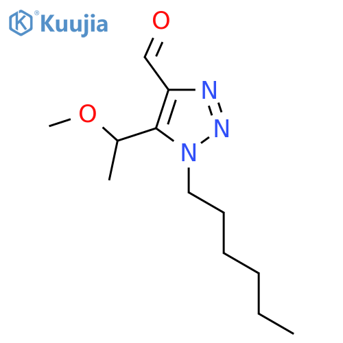1-hexyl-5-(1-methoxyethyl)-1H-1,2,3-triazole-4-carbaldehyde structure