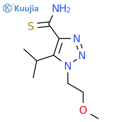 1-(2-methoxyethyl)-5-(propan-2-yl)-1H-1,2,3-triazole-4-carbothioamide structure