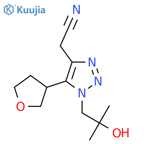 2-1-(2-hydroxy-2-methylpropyl)-5-(oxolan-3-yl)-1H-1,2,3-triazol-4-ylacetonitrile structure