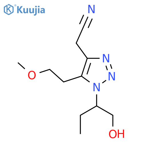 2-1-(1-hydroxybutan-2-yl)-5-(2-methoxyethyl)-1H-1,2,3-triazol-4-ylacetonitrile structure