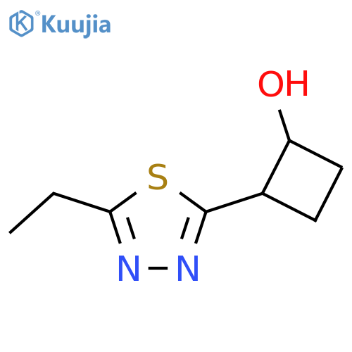 2-(5-Ethyl-1,3,4-thiadiazol-2-yl)cyclobutan-1-ol structure