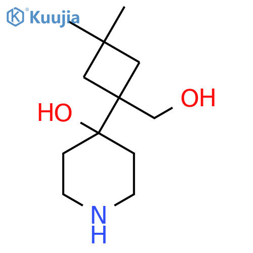 4-1-(hydroxymethyl)-3,3-dimethylcyclobutylpiperidin-4-ol structure