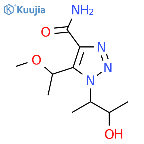 1-(3-hydroxybutan-2-yl)-5-(1-methoxyethyl)-1H-1,2,3-triazole-4-carboxamide structure