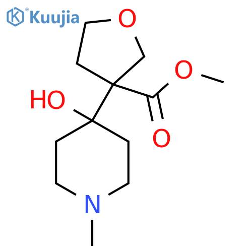 methyl 3-(4-hydroxy-1-methylpiperidin-4-yl)oxolane-3-carboxylate structure