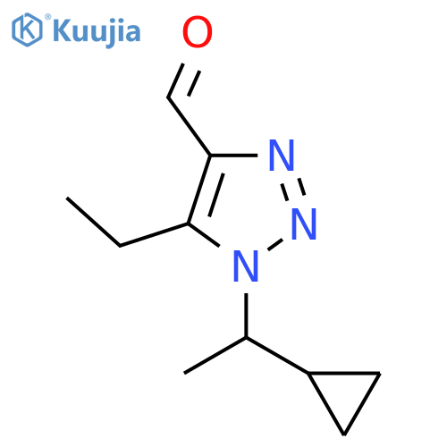 1-(1-cyclopropylethyl)-5-ethyl-1H-1,2,3-triazole-4-carbaldehyde structure