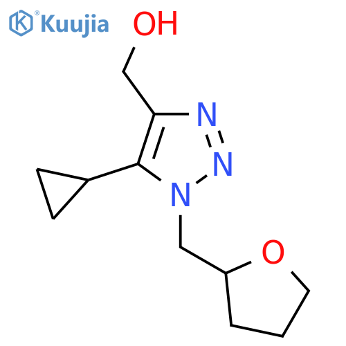 5-cyclopropyl-1-(oxolan-2-ylmethyl)-1H-1,2,3-triazol-4-ylmethanol structure