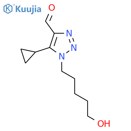 5-cyclopropyl-1-(5-hydroxypentyl)-1H-1,2,3-triazole-4-carbaldehyde structure