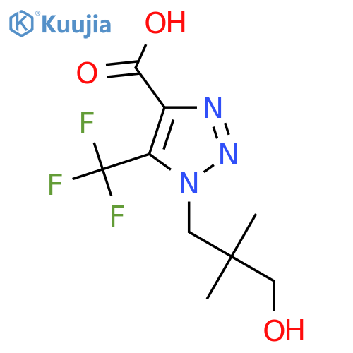 1-(3-hydroxy-2,2-dimethylpropyl)-5-(trifluoromethyl)-1H-1,2,3-triazole-4-carboxylic acid structure