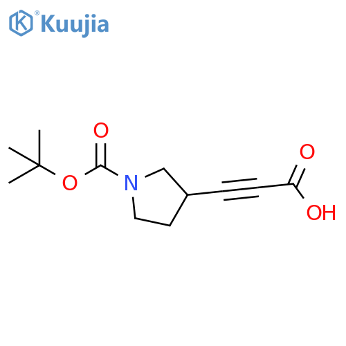 3-{1-(tert-butoxy)carbonylpyrrolidin-3-yl}prop-2-ynoic acid structure