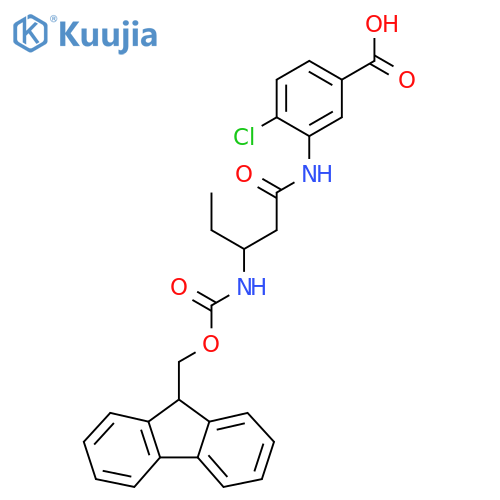 4-chloro-3-3-({(9H-fluoren-9-yl)methoxycarbonyl}amino)pentanamidobenzoic acid structure
