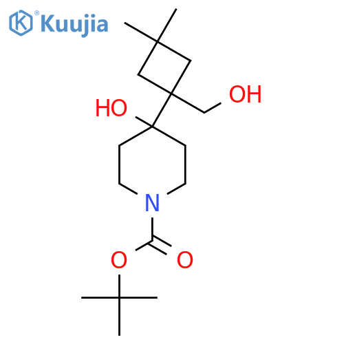 tert-butyl 4-hydroxy-4-1-(hydroxymethyl)-3,3-dimethylcyclobutylpiperidine-1-carboxylate structure