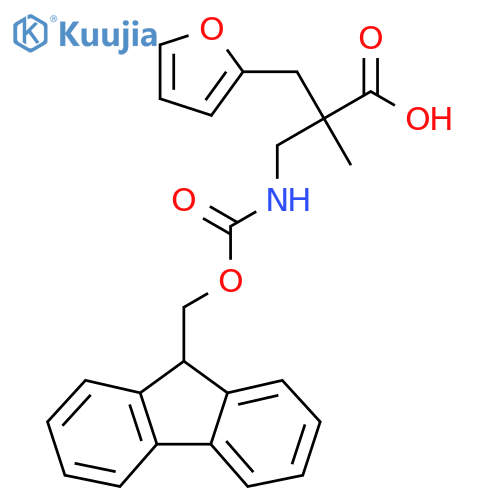 3-({[(9H-fluoren-9-yl)methoxy]carbonyl}amino)-2-[(furan-2-yl)methyl]-2-methylpropanoic acid structure