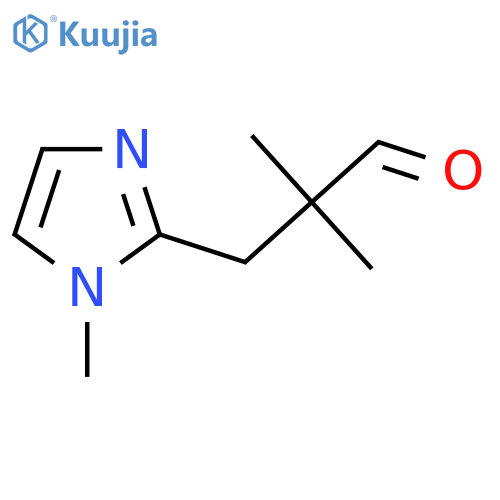 2,2-dimethyl-3-(1-methyl-1H-imidazol-2-yl)propanal structure