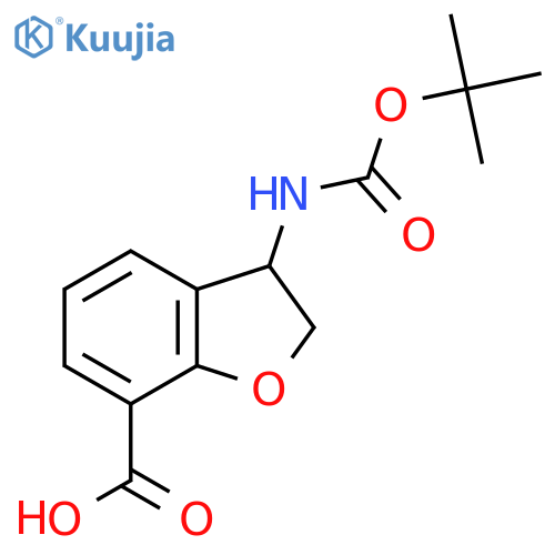3-{(tert-butoxy)carbonylamino}-2,3-dihydro-1-benzofuran-7-carboxylic acid structure