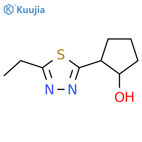2-(5-ethyl-1,3,4-thiadiazol-2-yl)cyclopentan-1-ol structure