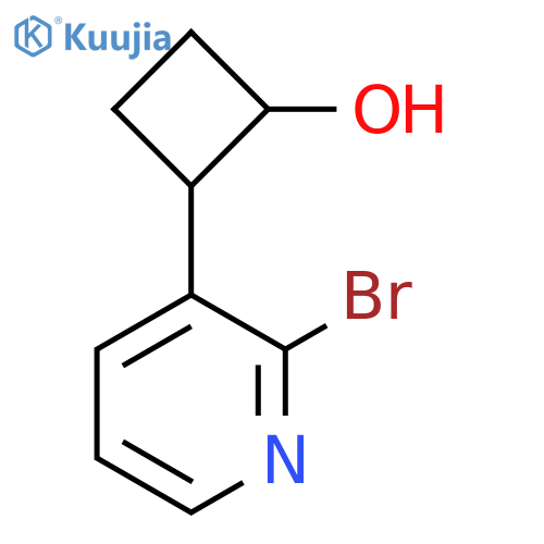 2-(2-bromopyridin-3-yl)cyclobutan-1-ol structure