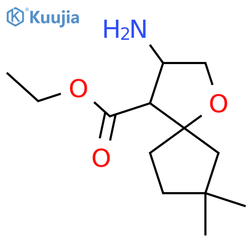 ethyl 3-amino-7,7-dimethyl-1-oxaspiro4.4nonane-4-carboxylate structure