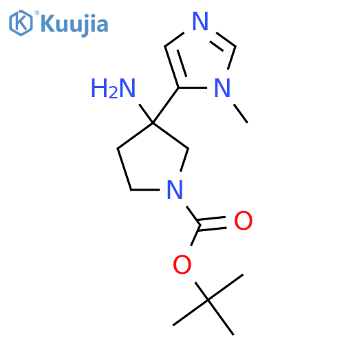 tert-butyl 3-amino-3-(1-methyl-1H-imidazol-5-yl)pyrrolidine-1-carboxylate structure