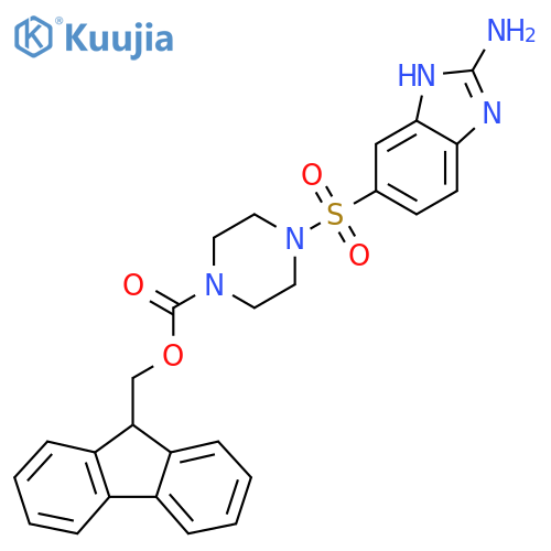 9H-fluoren-9-ylmethyl 4-(2-amino-1H-1,3-benzodiazol-5-yl)sulfonylpiperazine-1-carboxylate structure