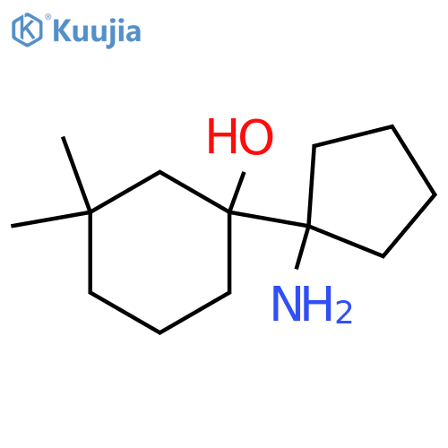 1-(1-aminocyclopentyl)-3,3-dimethylcyclohexan-1-ol structure
