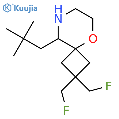 9-(2,2-dimethylpropyl)-2,2-bis(fluoromethyl)-5-oxa-8-azaspiro3.5nonane structure