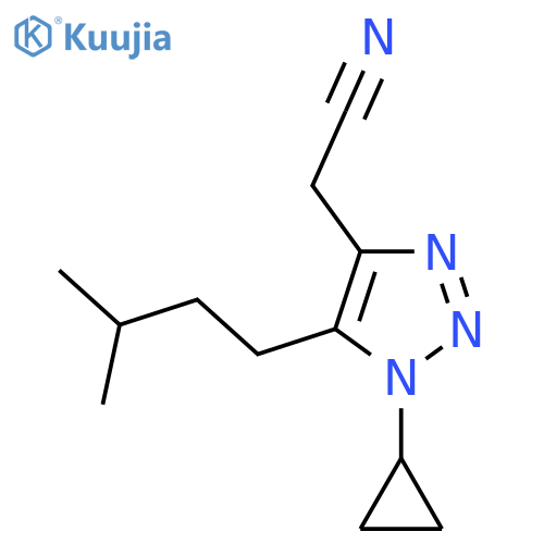 2-1-cyclopropyl-5-(3-methylbutyl)-1H-1,2,3-triazol-4-ylacetonitrile structure