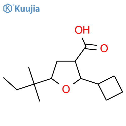 2-cyclobutyl-5-(2-methylbutan-2-yl)oxolane-3-carboxylic acid structure