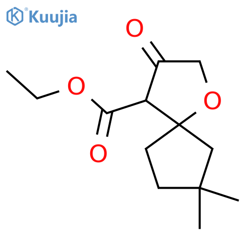 ethyl 7,7-dimethyl-3-oxo-1-oxaspiro4.4nonane-4-carboxylate structure