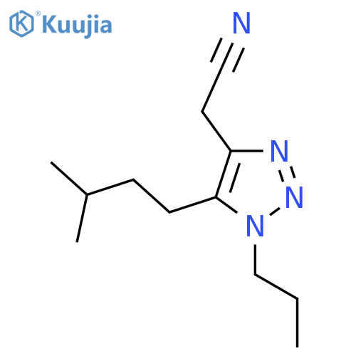 2-5-(3-methylbutyl)-1-propyl-1H-1,2,3-triazol-4-ylacetonitrile structure