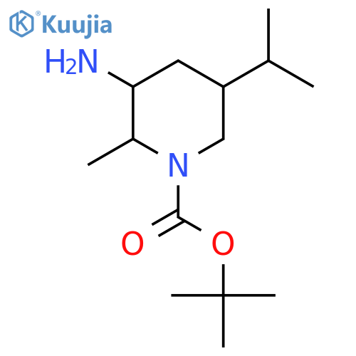 tert-butyl 3-amino-2-methyl-5-(propan-2-yl)piperidine-1-carboxylate structure
