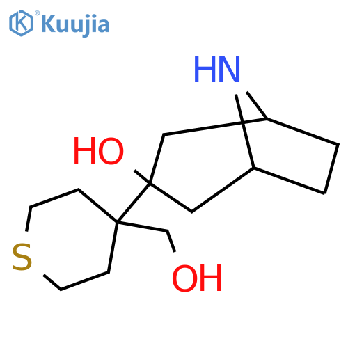 3-4-(hydroxymethyl)thian-4-yl-8-azabicyclo3.2.1octan-3-ol structure
