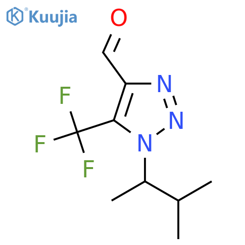 1-(3-methylbutan-2-yl)-5-(trifluoromethyl)-1H-1,2,3-triazole-4-carbaldehyde structure