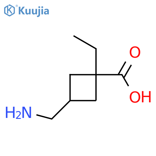 3-(aminomethyl)-1-ethylcyclobutane-1-carboxylic acid structure
