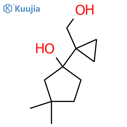 1-1-(hydroxymethyl)cyclopropyl-3,3-dimethylcyclopentan-1-ol structure