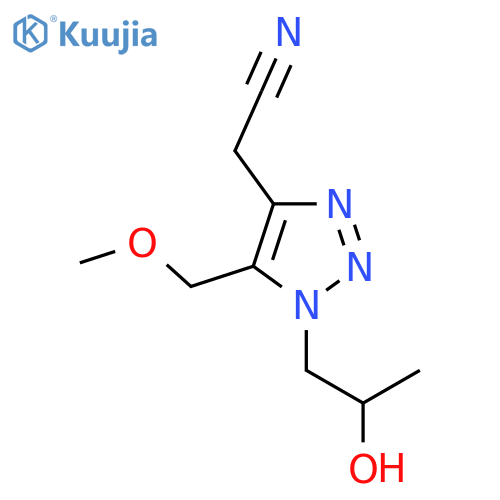 2-1-(2-hydroxypropyl)-5-(methoxymethyl)-1H-1,2,3-triazol-4-ylacetonitrile structure