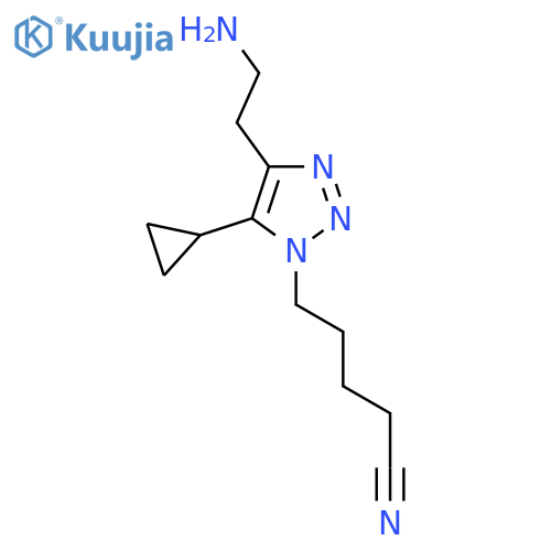 5-4-(2-aminoethyl)-5-cyclopropyl-1H-1,2,3-triazol-1-ylpentanenitrile structure