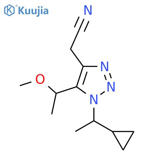 2-1-(1-cyclopropylethyl)-5-(1-methoxyethyl)-1H-1,2,3-triazol-4-ylacetonitrile structure