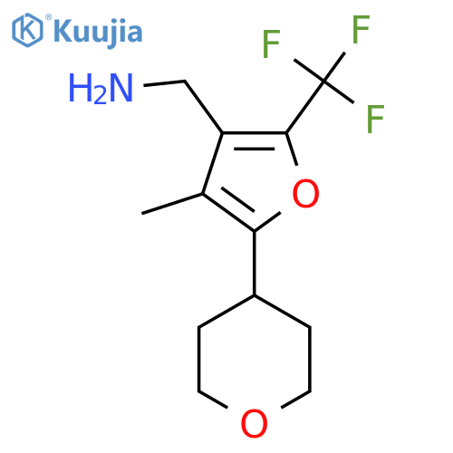 [4-Methyl-5-(oxan-4-yl)-2-(trifluoromethyl)furan-3-yl]methanamine structure