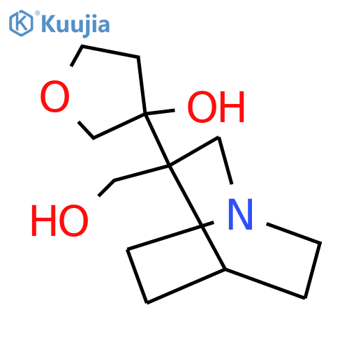 3-3-(hydroxymethyl)-1-azabicyclo2.2.2octan-3-yloxolan-3-ol structure